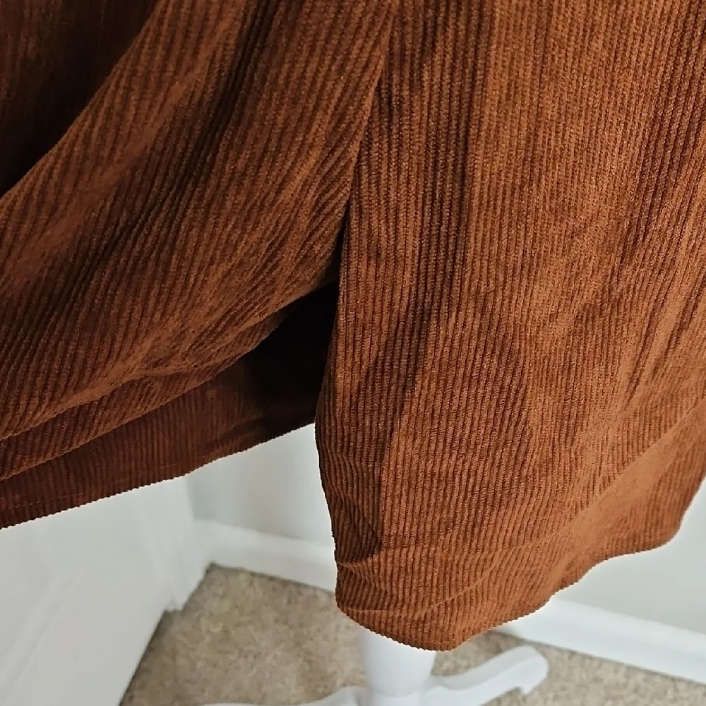NWT Cider Brown Corduroy High Waist Split Skort Plus XL